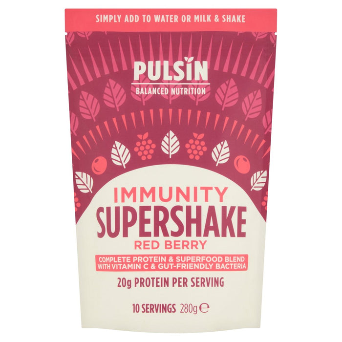 Pulsin Immunity Red Berry Supershake Protein Powder 280g