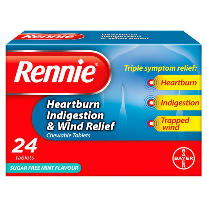 Rennie Heartburn Indigestion & Wind Relief Tablets 24 per pack