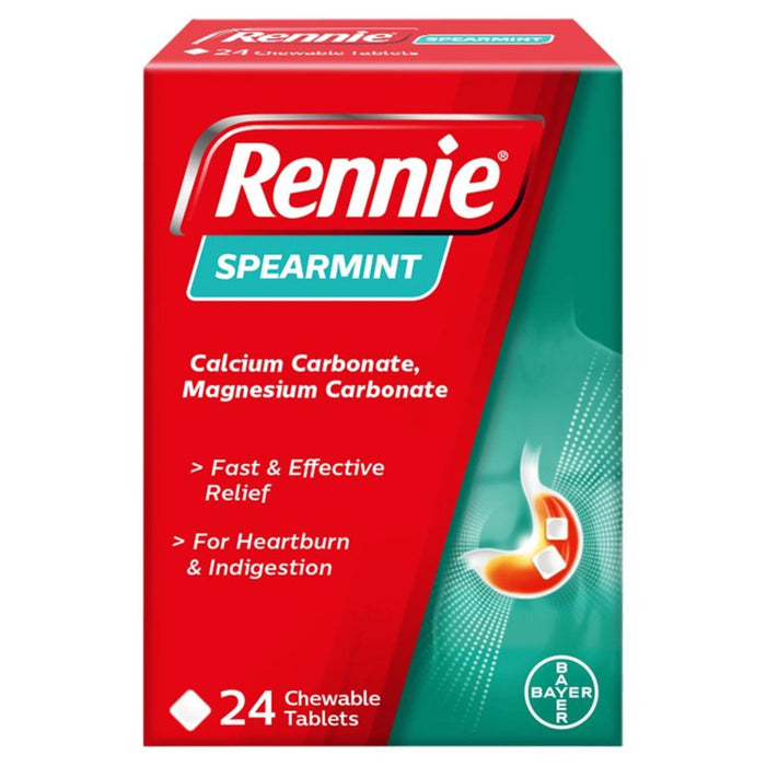 Rennie Spearmint Heartburn & Indigestion Relief Tablets 24 per pack