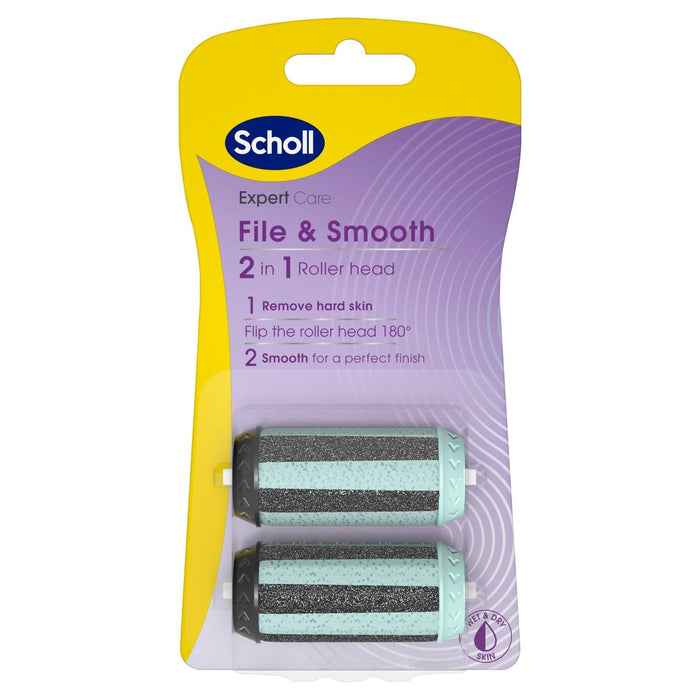 Scholl Two in One Electronic Foot File Refill Purple 2 per pack