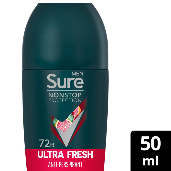 Sure Men 72hr Nonstop Antiperspirant Deodorant Roll On Ultra Fresh 50ml