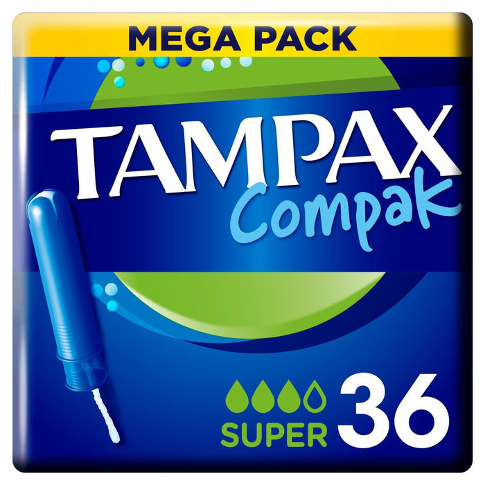 Tampax Compak Super Tampons Applicator 36 per pack
