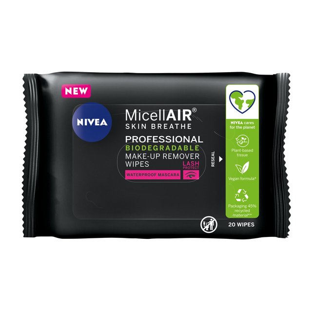 Nivea Biodegradable Micellair Professional Cleansing Face Wipes 20 per pack
