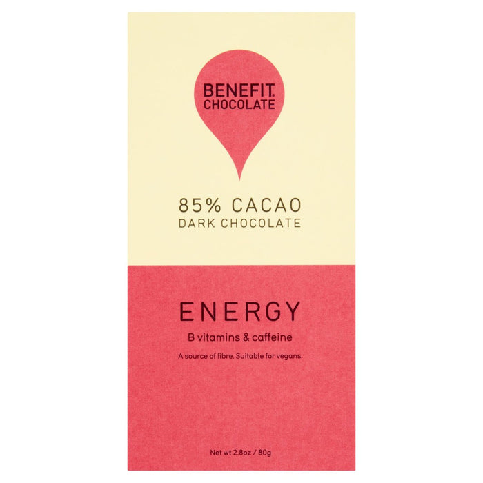 BENEFIT Energy 85% Dark Chocolate Bar 80g