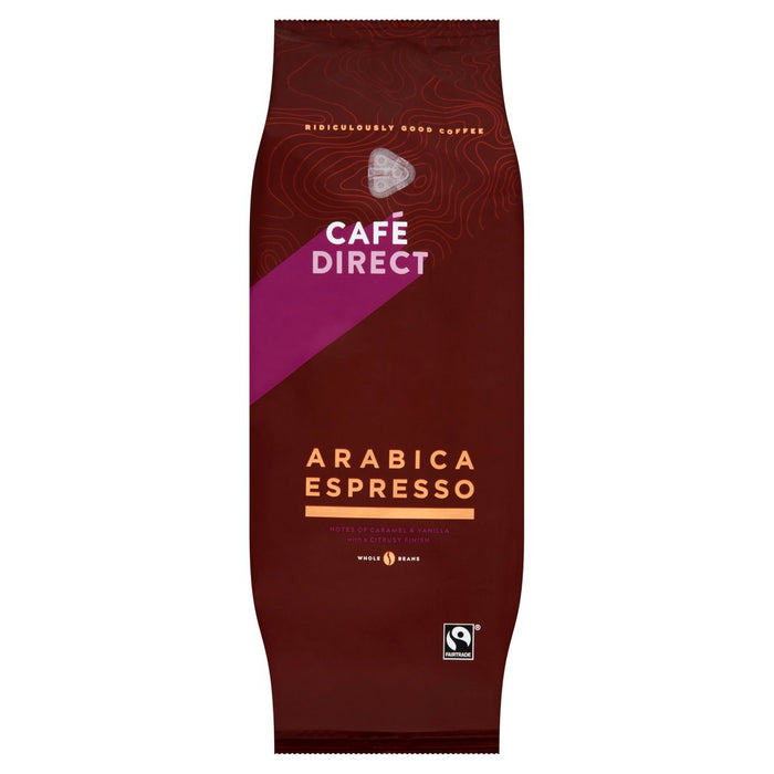 Cafedirect Fairtrade Arabica Espresso Whole Beans 1kg