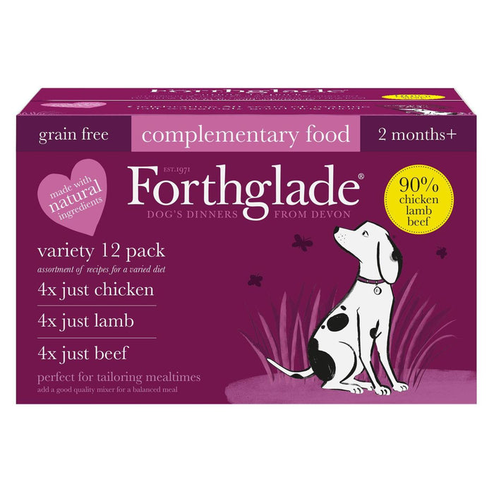 Forthglade Just Multicase Chicken Lamb & Beef Grain Free Wet Dog Food 12 x 395g