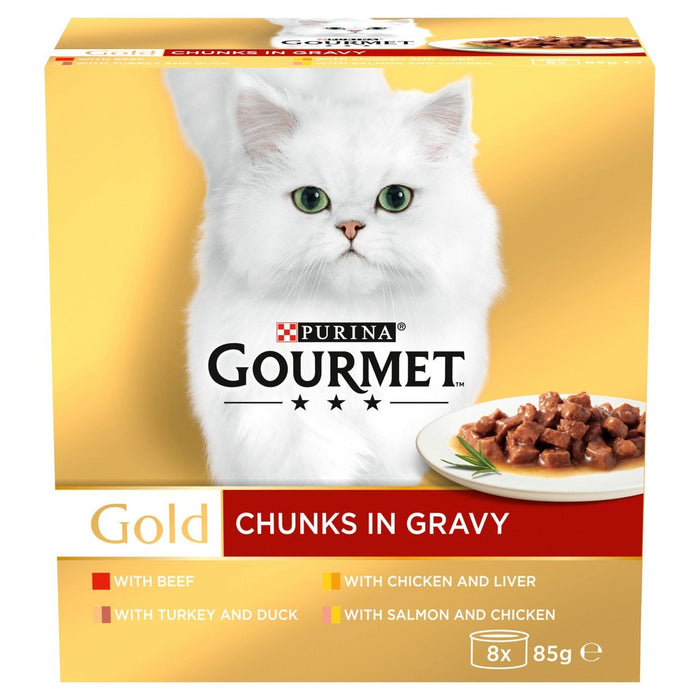 Gourmet Gold Beef in Gravy Cat Food 8 x 85g