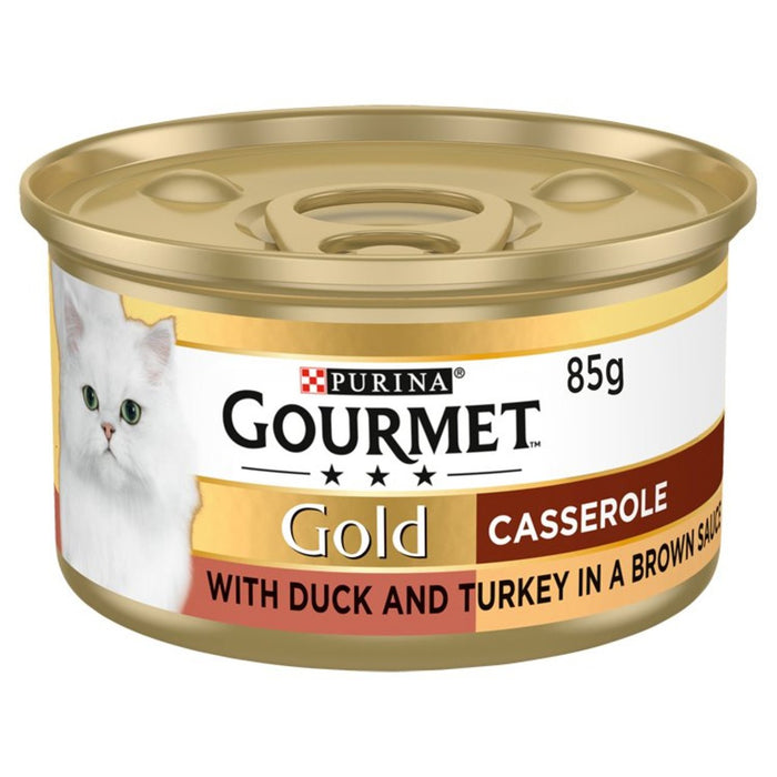 Gourmet Gold Tinned Cat Food Duck and Turkey Casserole 85g