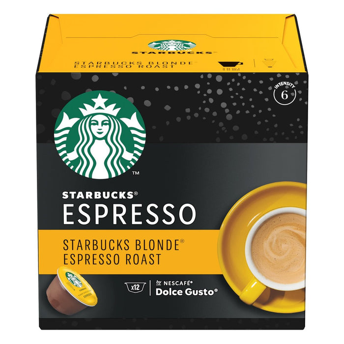 Starbucks Blonde Espresso Roast Coffee Pods by Nescafe Dolce Gusto 12 per pack