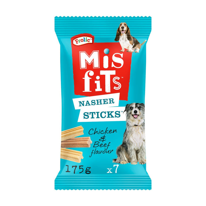 Misfits Nasher Sticks Adult Medium Dog Treats with Chicken and Beef 175g