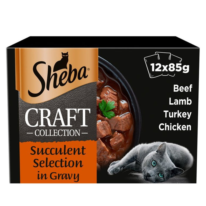 Sheba Craft Cat Food Pouches Succulent Selection in Gravy 12 x 85g