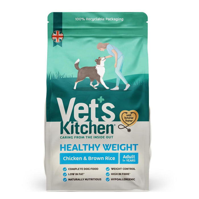 Vet's Kitchen Healthy Weight Adult Dry Dog Food Chicken & Brown Rice 1kg