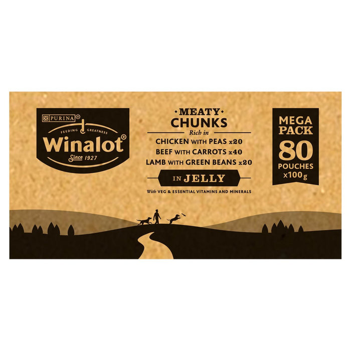 Winalot Dog Food Pouches Mixed in Jelly 80 x 100g
