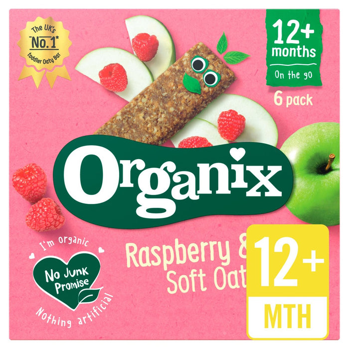 Organix Raspberry & Apple Oaty Snack Bars 6 x 30g