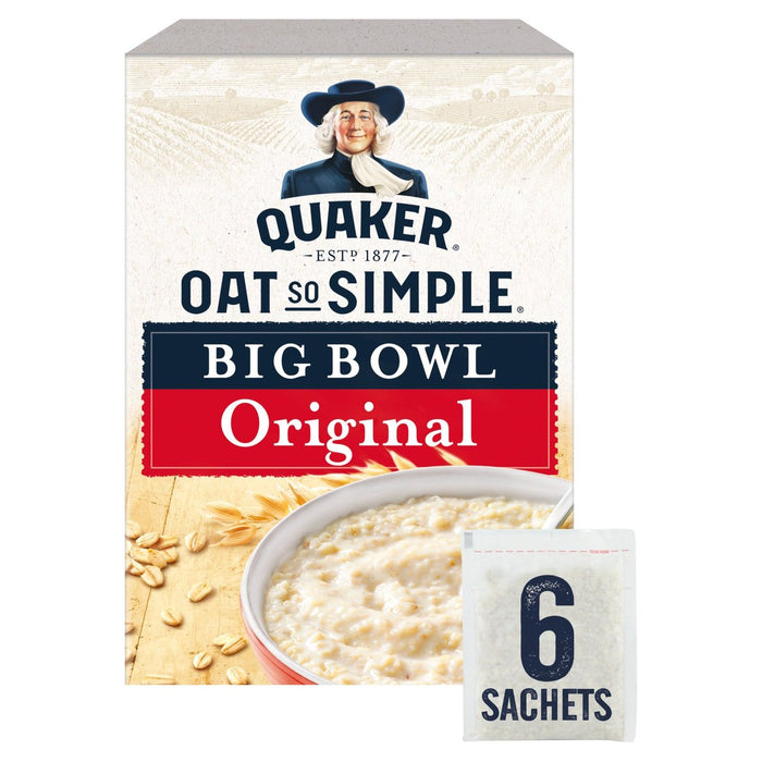 Quaker Oat So Simple Big Bowl Original Porridge 6 x 38.5g