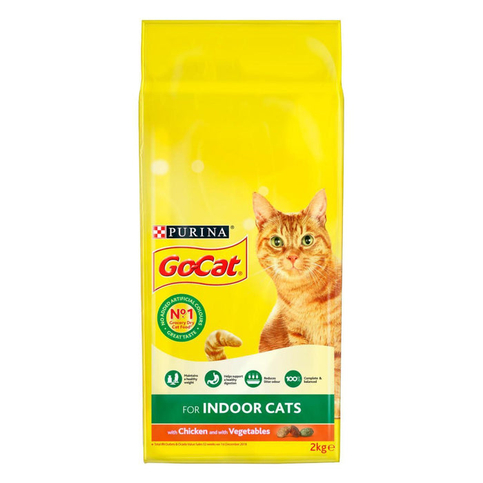 Go-Cat Indoor Cat Dry Cat Food Chicken and Garden Greens 2kg