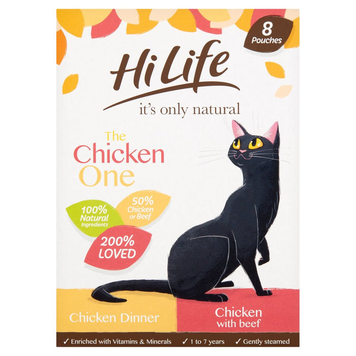 HiLife It's Only Natural Cat Food The Chicken One In Jelly 8 x 70g