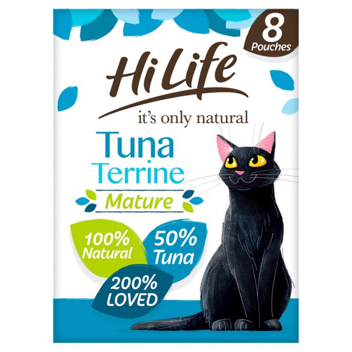 HiLife It's Only Natural Mature Cat Food Tuna Terrine 8 x 70g