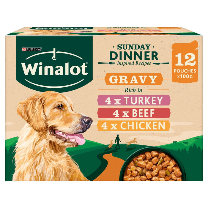 Winalot Sunday Dinner Dog Food Pouches in Gravy 12 x 100g