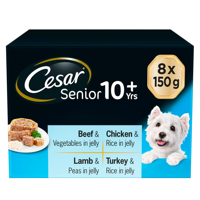 Cesar Senior 10+ Wet Dog Food Trays Mixed Selection in Jelly 8 x 150g