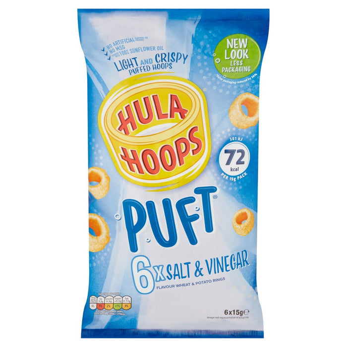 Hula Hoops Puft Salt & Vinegar Mulitpack Crisps 6 Pack