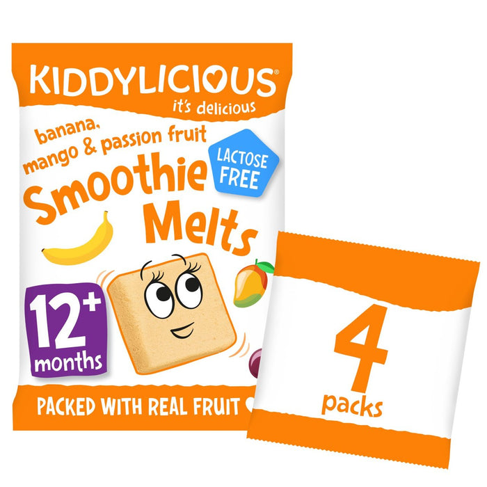Kiddylicious Banana Mango Passionfruit Smoothie Melts 12 mths+ Multipack 4 x 6g