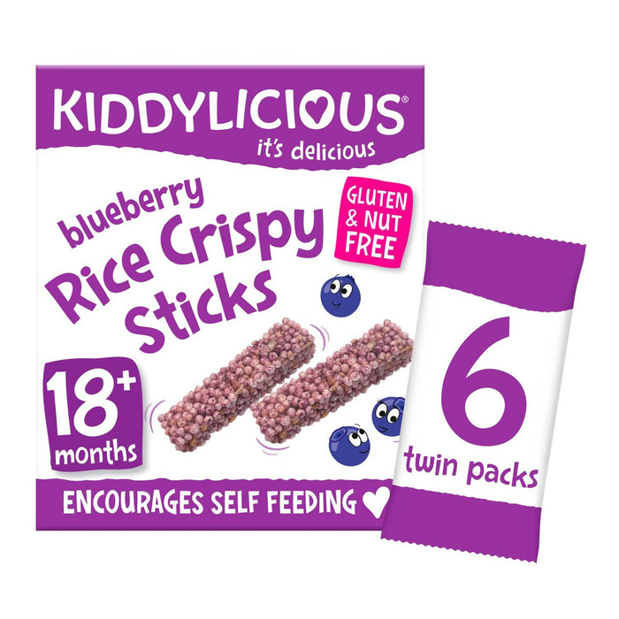 Kiddylicious Blueberry Rice Crispy Sticks 18 mths+ Multipack 6 x 10g