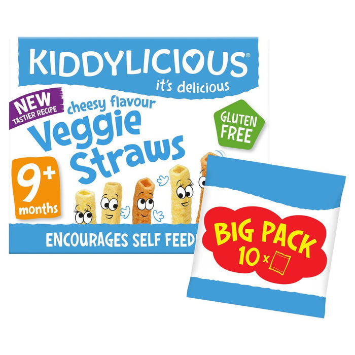 Kiddylicious Cheesy Veggie Straws 9 mths+ Big Pack 10 x 12g