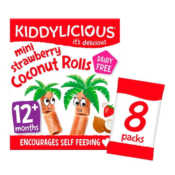 Kiddylicious Mini Strawberry Coconut Rolls 8 x 7g