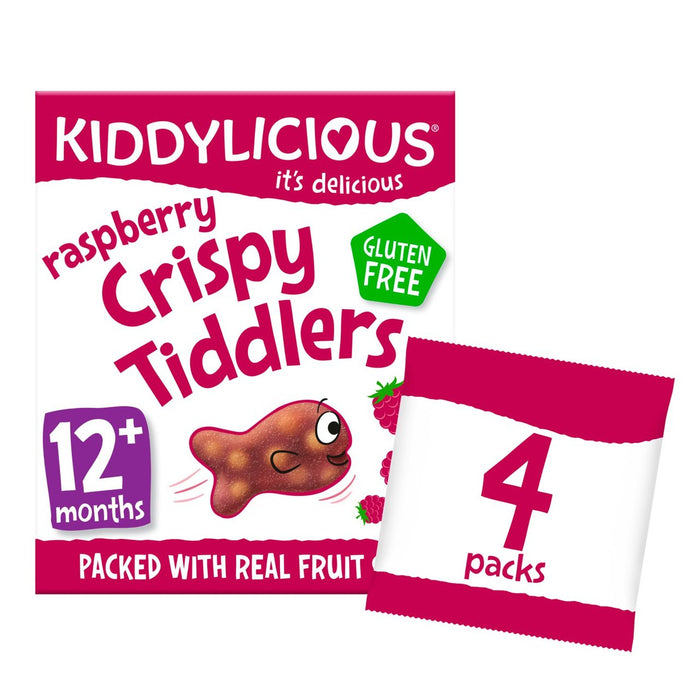 Kiddylicious Raspberry Crispy Tiddlers 12 mths+ Multipack 4 x 12g