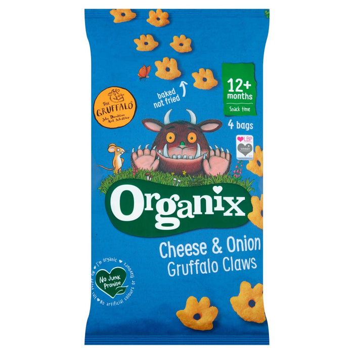 Organix Cheese & Onion Organic Gruffalo Claws 12 mths+ Multipack 4 x 15g