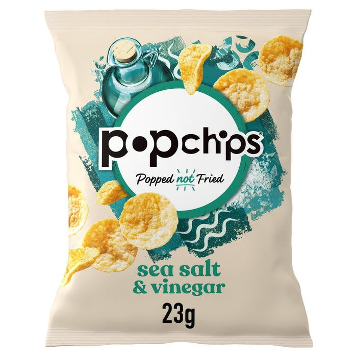 Popchips Sea Salt & Vinegar Crisps 23g