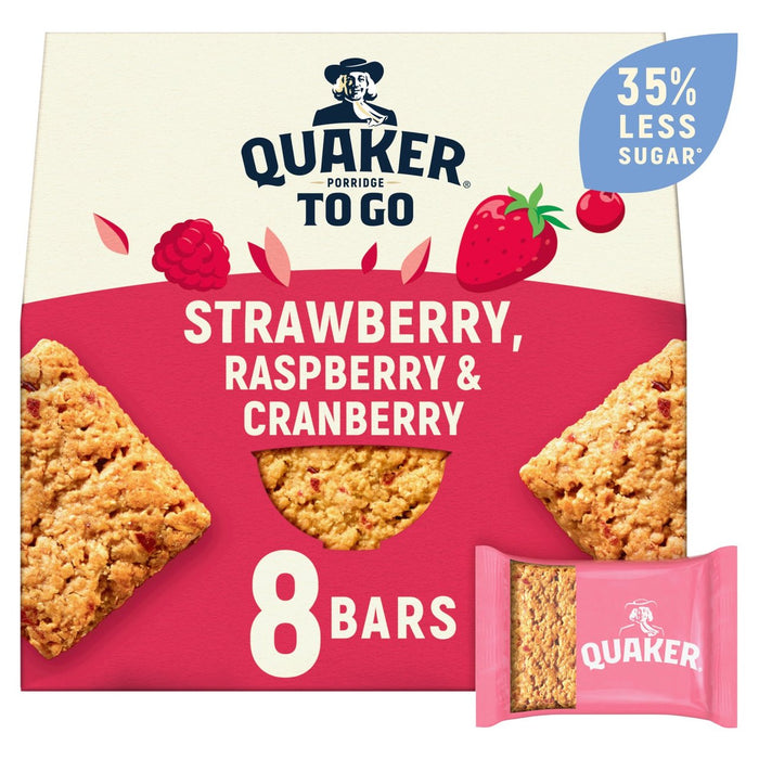 Quaker Porridge To Go Mixed Berries Multipack Breakfast Bars 8 x 55g per pack