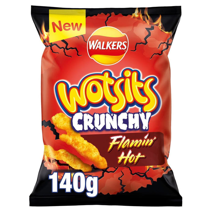 Walkers Wotsits Crunchy Flamin' Hot Snacks 140g