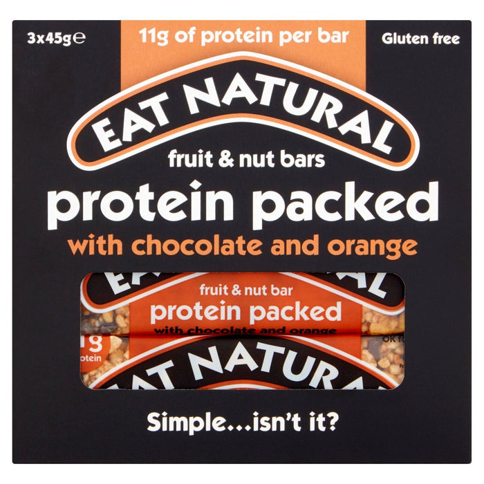 Eat Natural Protein Packed Chocolate & Orange Bars 3 x 45g