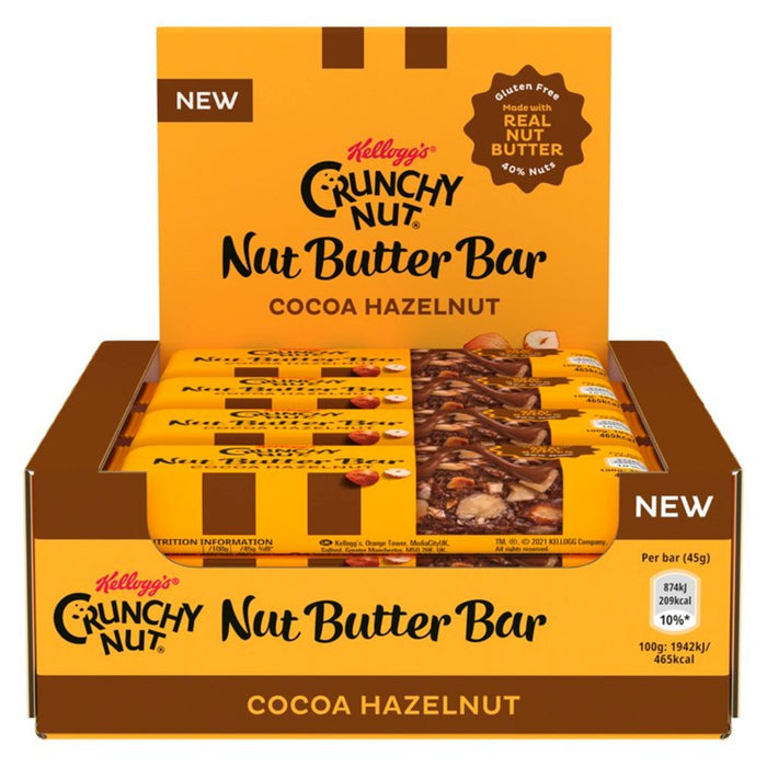 Kellogg's Crunchy Nut Nut Butter Bars Cocoa Hazelnut 12 x 45g
