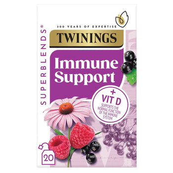 Twinings Superblends دعم المناعة بالكشمش الأسود والتوت 20 لكل عبوة