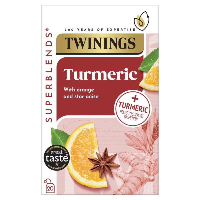 Twinings Superblends الكركم مع البرتقال واليانسون 20 لكل علبة