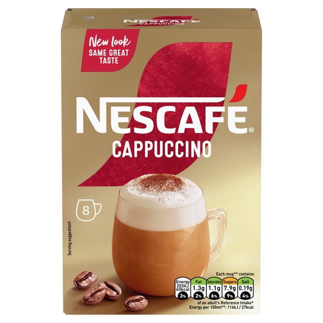 Nescafe Cappuccino Instant Coffee 8 per pack