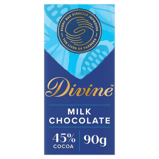 Divine 45% Cocoa Milk Chocolate Bar 90g