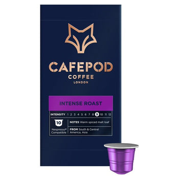 Cafepod intense rôti nespresso compatible gousses de café en aluminium 10 par paquet