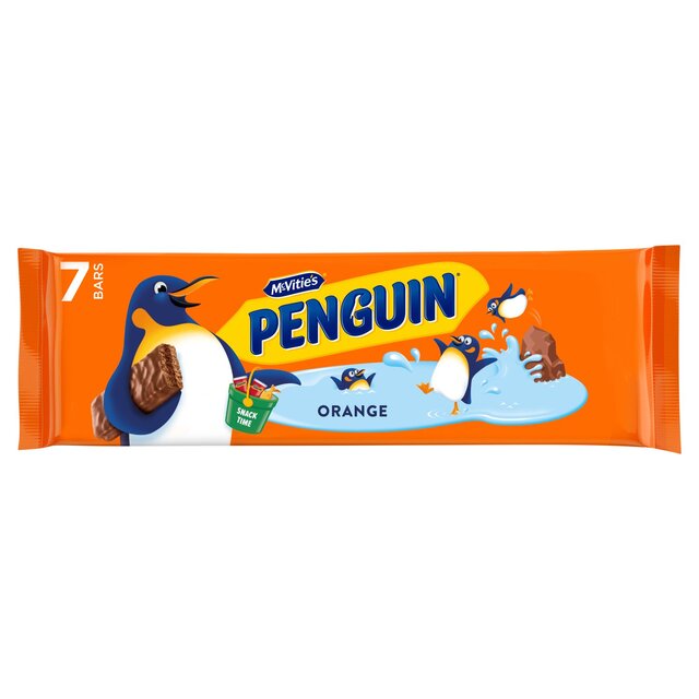 McVitie's Penguin Orange Chocolate Biscuit Bars 7 per pack