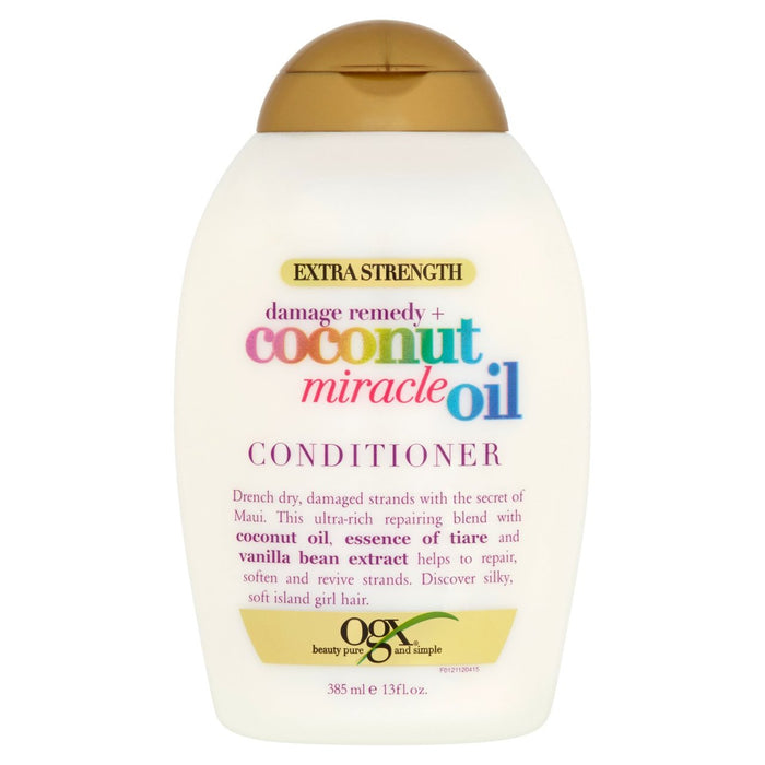 OGX -Schadensrichter+ Kokosnussöl Extra Stärke pH ausgeglichener Conditioner 385 ml