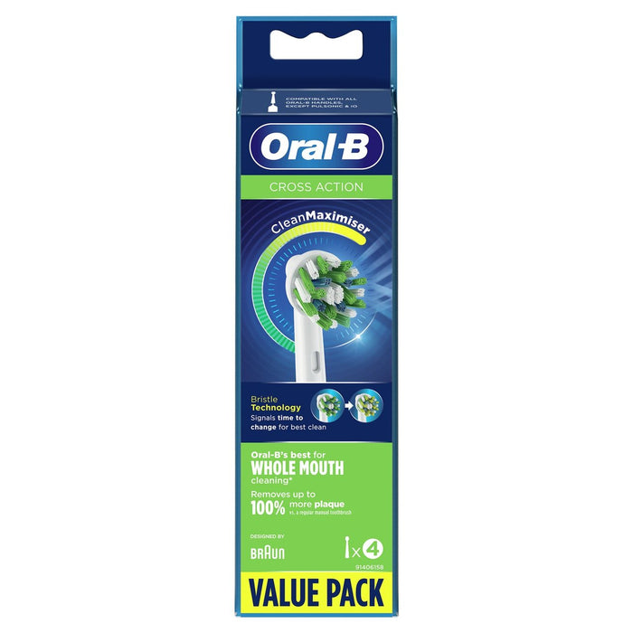 Oral-B Cross Action Toothbrush Heads 4 per pack