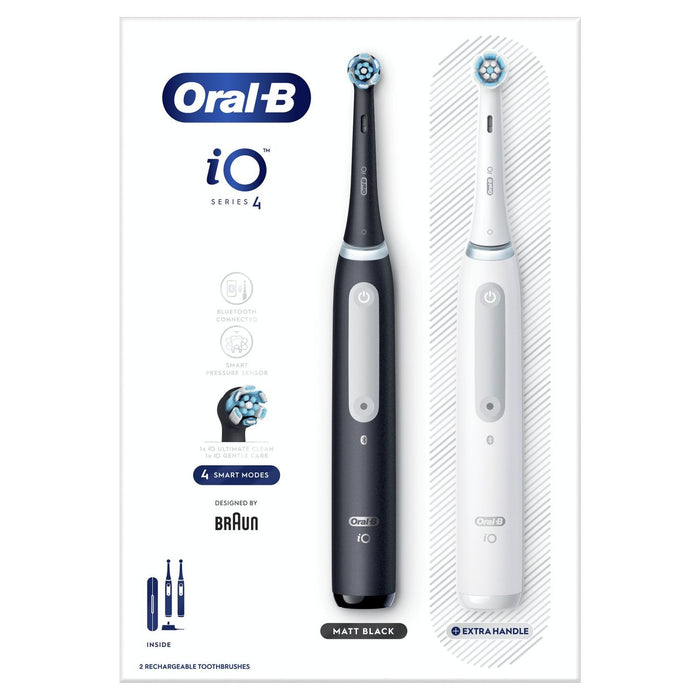 Oral-B iO4 أسود & أبيض (Duo Pack) 2 لكل علبة