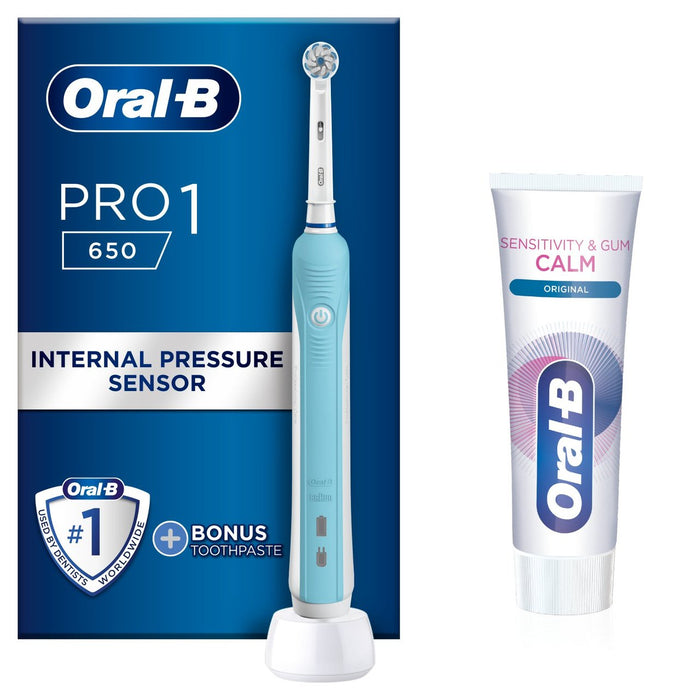 Oral-B Pro 1 650 empfindliche Zahnbürste + Zahnpasta
