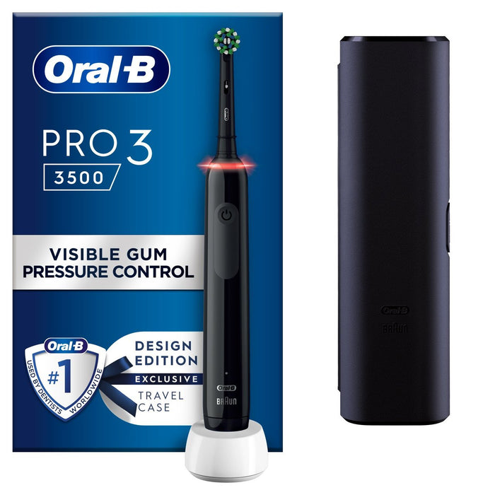Oral-B Pro 3 3500 Black Cross Action Elektrische Zahnbürste (+Reisekoffer)