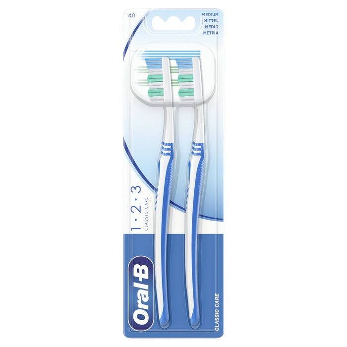 Oral-B Cepillo de dientes Clásico Care Gran Media 2 por paquete