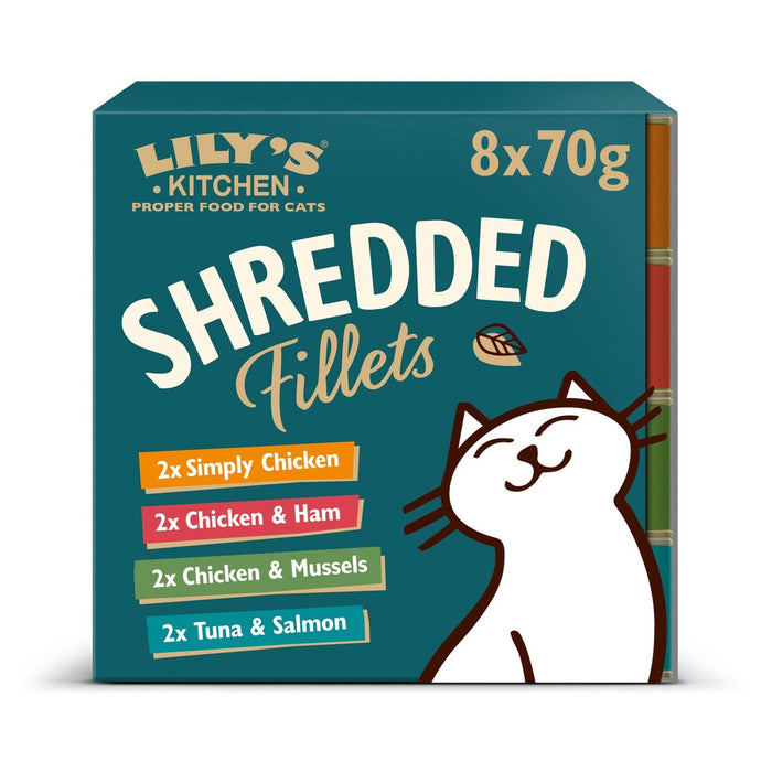 Special Offer - Lily's Kitchen Shredded Fillets in Broth Multipack Wet Food for Cats 8 x 70g