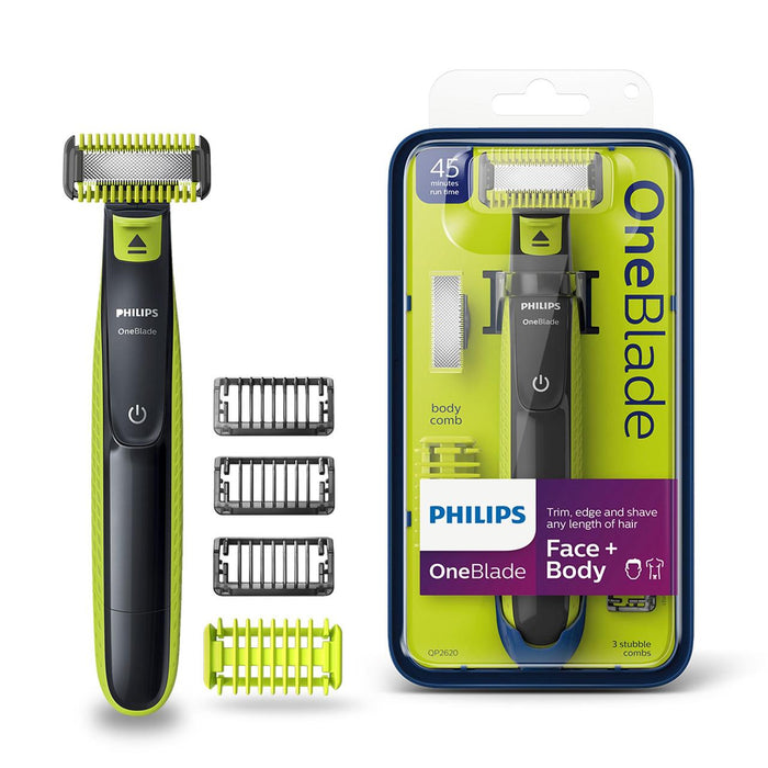 Philips OneBlade para bordes de recorte de cara y carrocería y afeitado QP2620/25